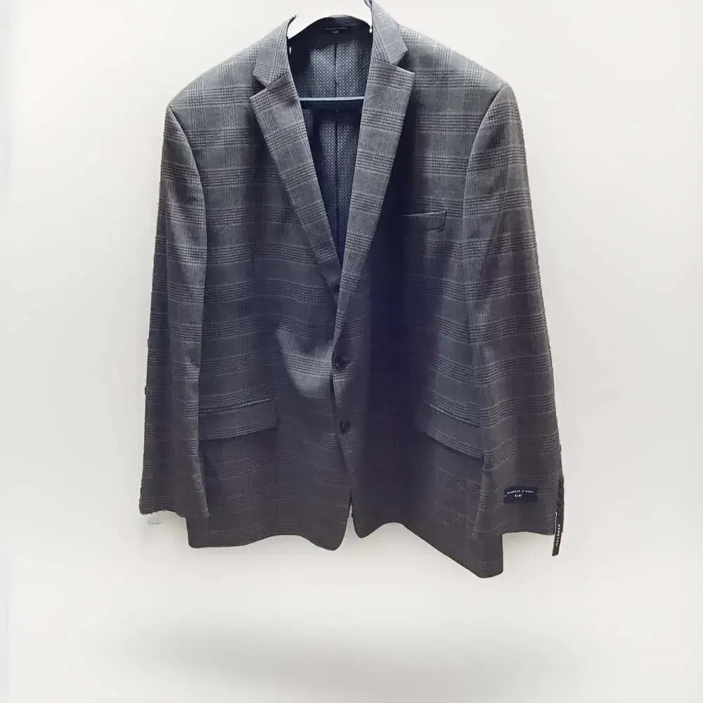 Shaquille O'Neal Men’s Blazer Sport Coat 2 Button Jacket 54Long Plaid, New